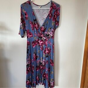 Floral V-Neck Maternity Dress